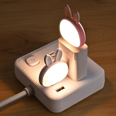 Modern Art Deco ABS Rabbit USB LED Night Light For Bedside