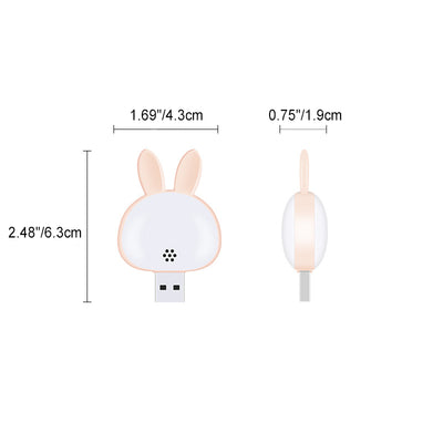 Modern Art Deco ABS Rabbit USB LED Night Light For Bedside