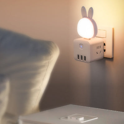 Modern Art Deco ABS Rabbit USB LED Night Light For Bedside