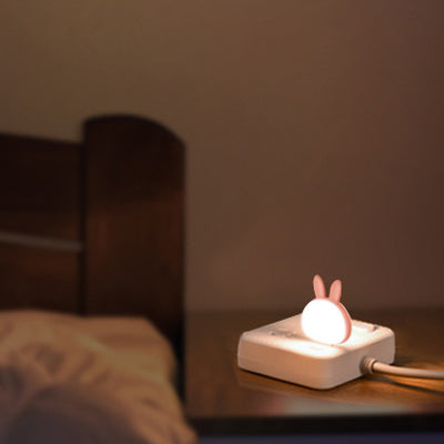 Modern Art Deco ABS Rabbit USB LED Night Light For Bedside