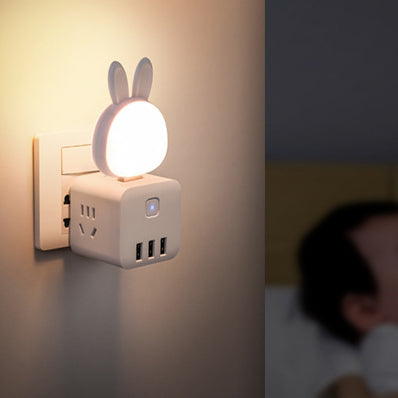 Modern Art Deco ABS Rabbit USB LED Night Light For Bedside