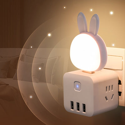 Modern Art Deco ABS Rabbit USB LED Night Light For Bedside