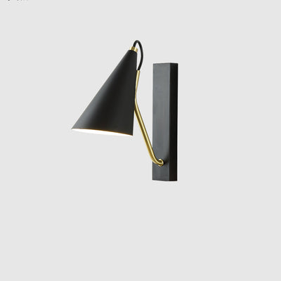 Contemporary Nordic Iron Conic 1-Light Wall Sconce Lamp For Bedside