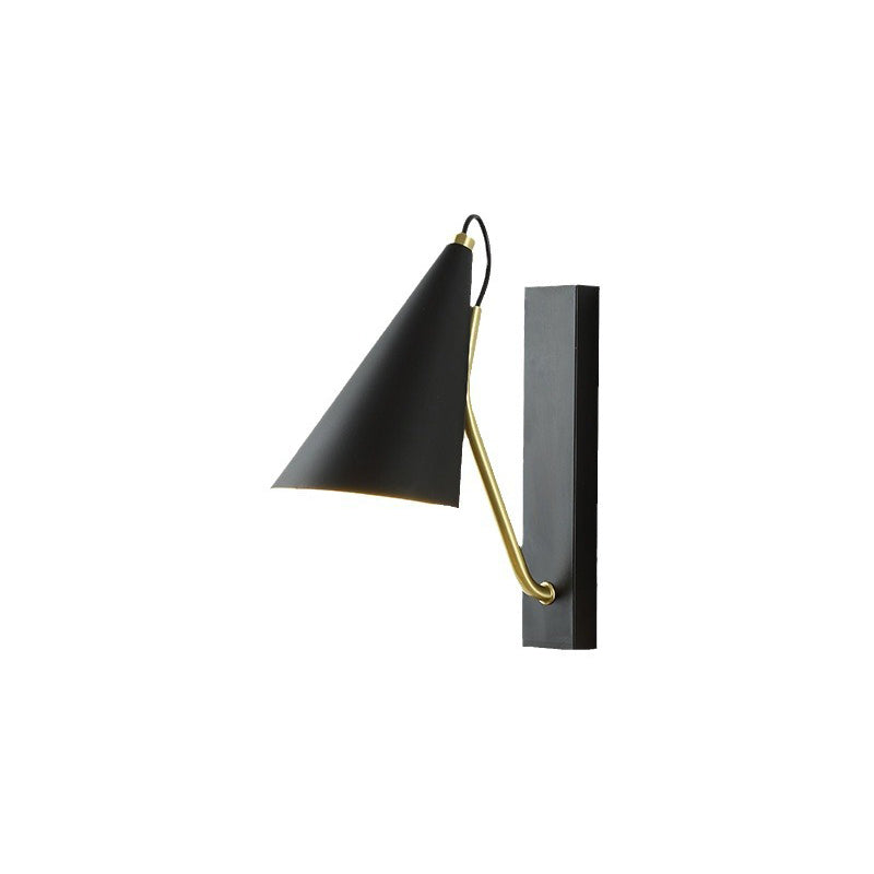 Contemporary Nordic Iron Conic 1-Light Wall Sconce Lamp For Bedside