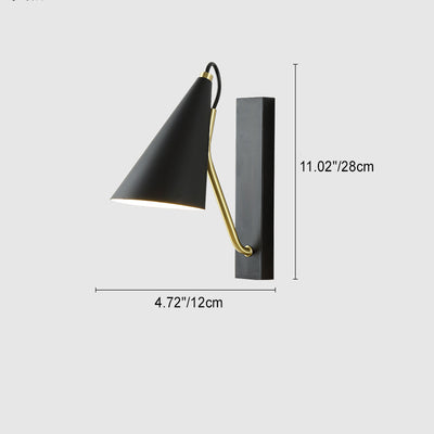 Contemporary Nordic Iron Conic 1-Light Wall Sconce Lamp For Bedside