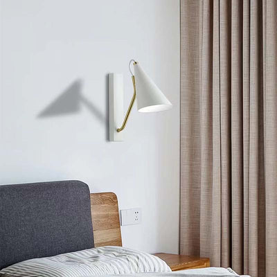 Contemporary Nordic Iron Conic 1-Light Wall Sconce Lamp For Bedside