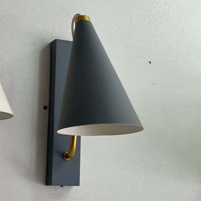 Contemporary Nordic Iron Conic 1-Light Wall Sconce Lamp For Bedside