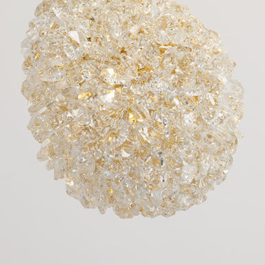 Modern Luxury Crystal Iron Honeycomb Ball 1-Light Pendant Light For Dining Room