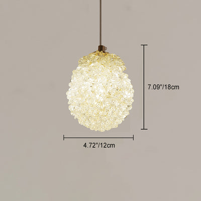 Modern Luxury Crystal Iron Honeycomb Ball 1-Light Pendant Light For Dining Room