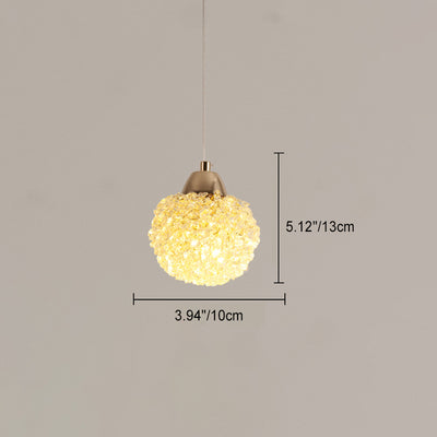 Modern Luxury Crystal Iron Honeycomb Ball 1-Light Pendant Light For Dining Room