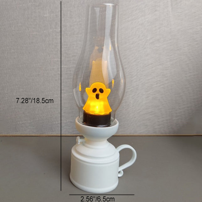 Zeitgenössische kreative PVC-Batterie Kerosin Geister Flamme Halloween LED Tischlampe Nachtlicht für Schlafzimmer 