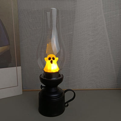 Zeitgenössische kreative PVC-Batterie Kerosin Geister Flamme Halloween LED Tischlampe Nachtlicht für Schlafzimmer 