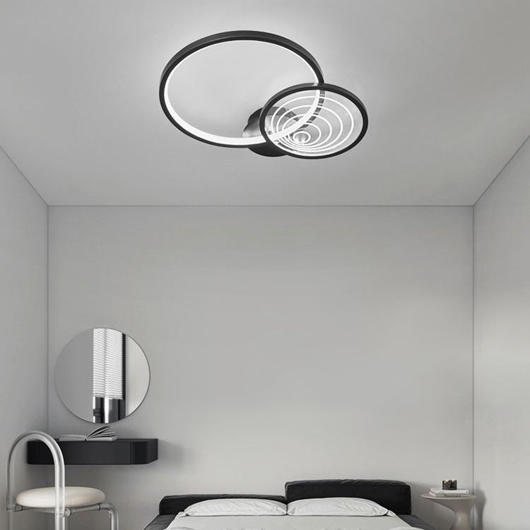 Contemporary Nordic Brass Acrylic Circle LED Flush Mount Ceiling Light For Bedroom