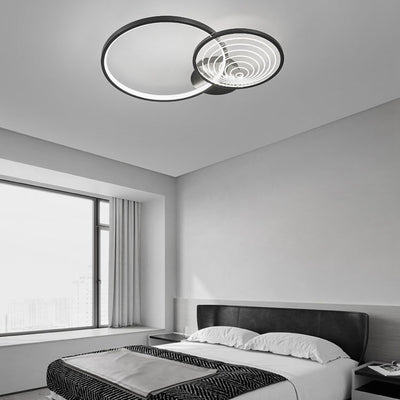 Contemporary Nordic Brass Acrylic Circle LED Flush Mount Ceiling Light For Bedroom