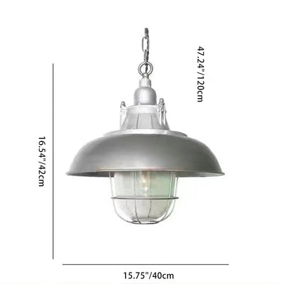 Contemporary Industrial Iron Glass Cage Grenade 1-Light Pendant Light For Dining Room