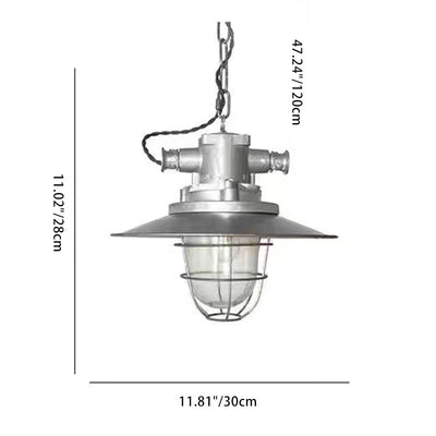 Contemporary Industrial Iron Glass Cage Grenade 1-Light Pendant Light For Dining Room