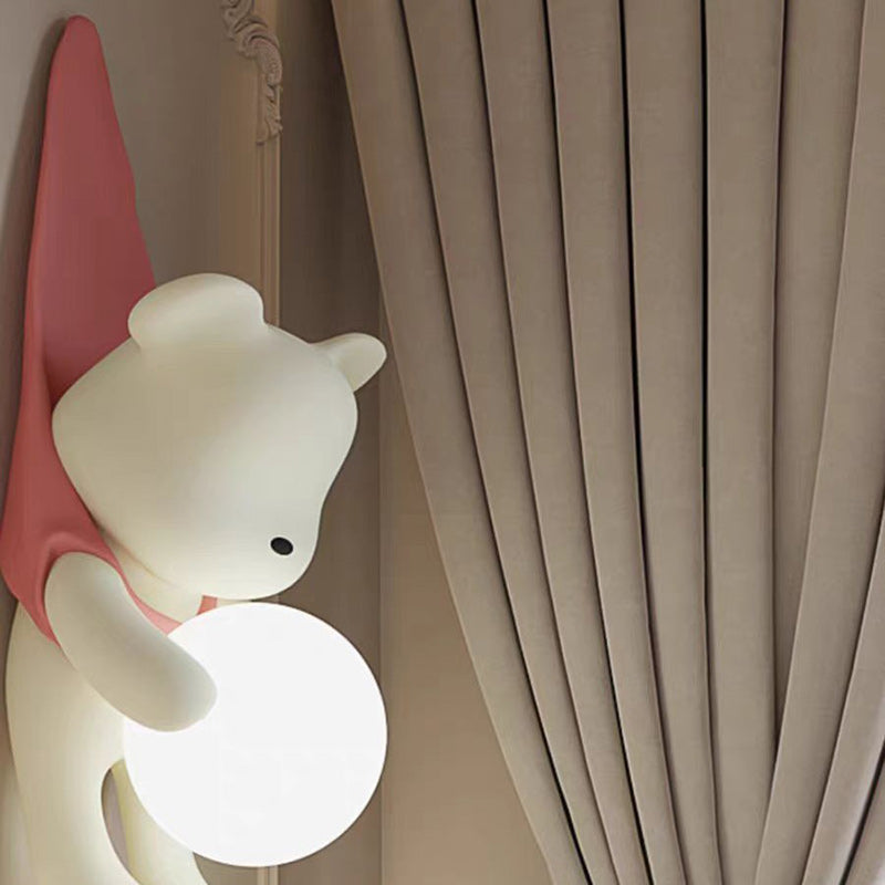 Zeitgenössische kreative Kinder hängen Bär Harz PMMA 1-Licht Wandleuchte Lampe für Schlafzimmer 