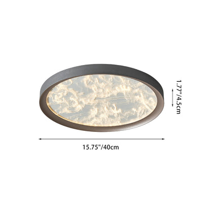 Modern Simplicity Iron Aluminum Acrylic Round Flame LED Flush Mount Ceiling Light For Bedroom