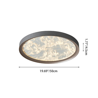 Modern Simplicity Iron Aluminum Acrylic Round Flame LED Flush Mount Ceiling Light For Bedroom