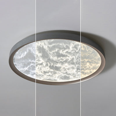 Modern Simplicity Iron Aluminum Acrylic Round Flame LED Flush Mount Ceiling Light For Bedroom