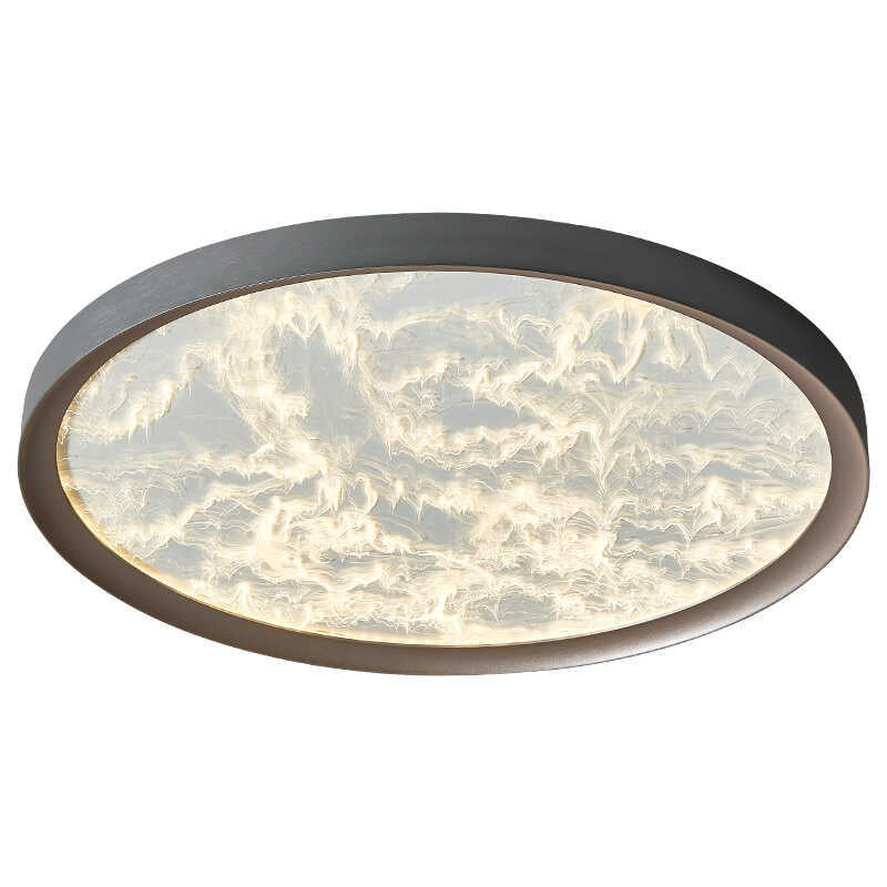 Modern Simplicity Iron Aluminum Acrylic Round Flame LED Flush Mount Ceiling Light For Bedroom