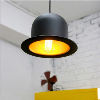 Contemporary Creative Hat Cylinder Aluminum Metal 1-Light Pendant Light For Dining Room