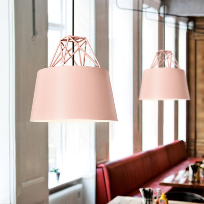 Contemporary Scandinavian Aluminum Iron Cylinder 1-Light Pendant Light For Dining Room