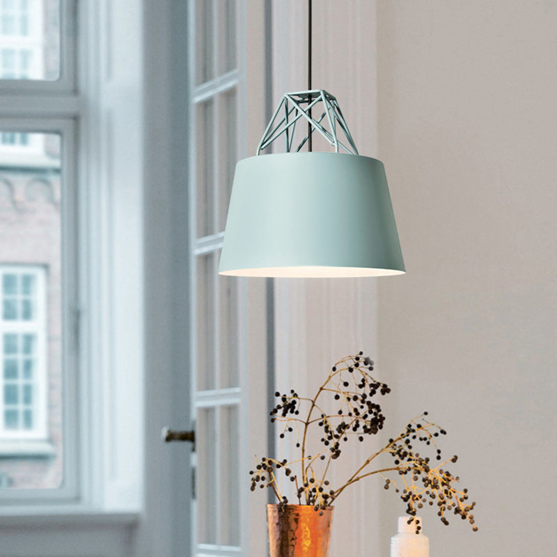 Contemporary Scandinavian Aluminum Iron Cylinder 1-Light Pendant Light For Dining Room