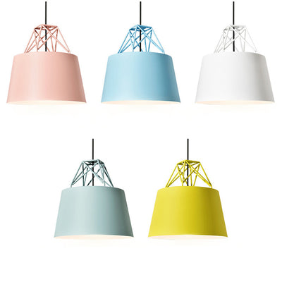 Contemporary Scandinavian Aluminum Iron Cylinder 1-Light Pendant Light For Dining Room