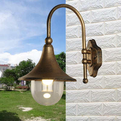 Contemporary Industrial Waterproof Aluminum Acrylic Conic Horn 1-Light Wall Sconce Lamp For Outdoor Patio