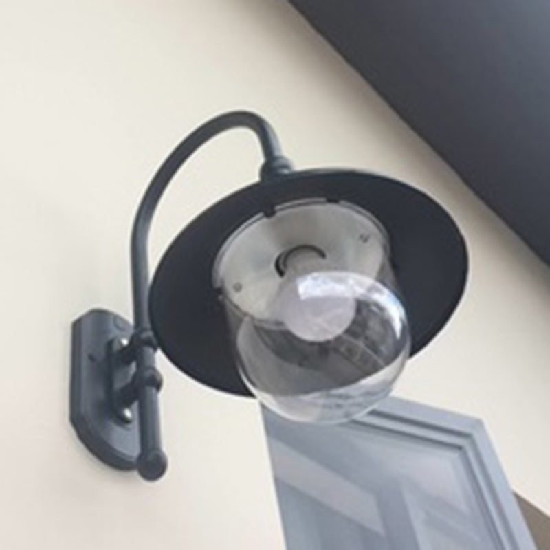 Contemporary Industrial Waterproof Aluminum Acrylic Conic Horn 1-Light Wall Sconce Lamp For Outdoor Patio