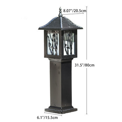 Traditional European Solar Waterproof Aluminum Cylinder Bamboo 1-Light Landscape Lighting Outdoor Light For Garden