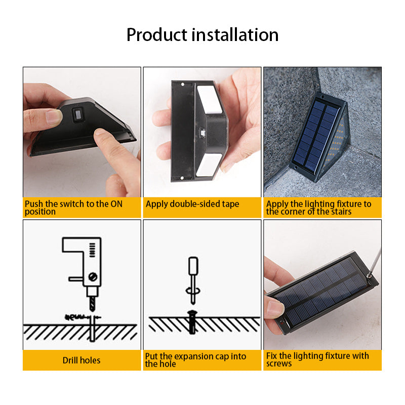 Moderne Einfachheit Solar Wasserdichte ABS PS Dreieck LED Landschaft Beleuchtung Außen Licht Für Außen Terrasse 