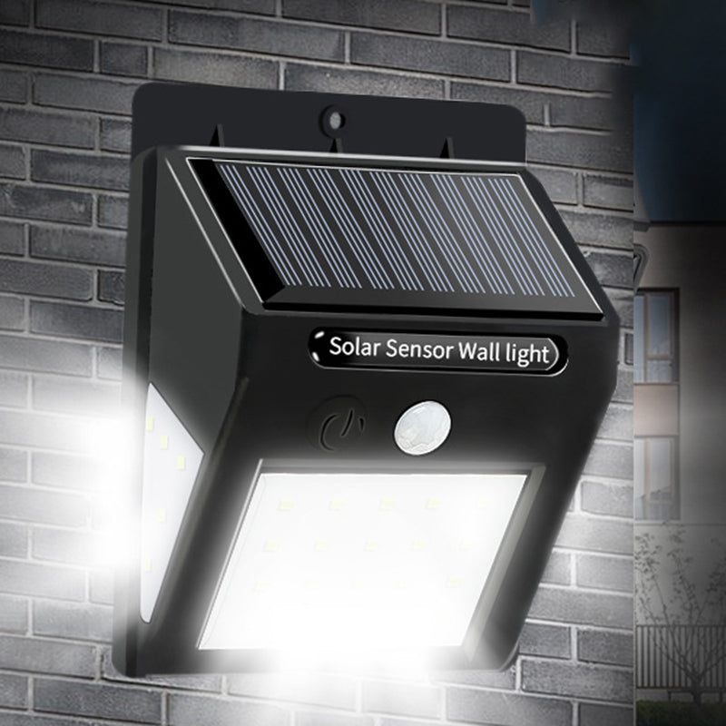 Moderne Einfachheit Solar Wasserdichte Motion Sensor ABS Rechteckige LED Wand Leuchte Lampe Für Outdoor Terrasse 