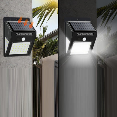 Moderne Einfachheit Solar Wasserdichte Motion Sensor ABS Rechteckige LED Wand Leuchte Lampe Für Outdoor Terrasse 