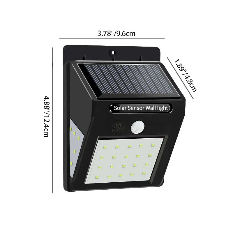 Moderne Einfachheit Solar Wasserdichte Motion Sensor ABS Rechteckige LED Wand Leuchte Lampe Für Outdoor Terrasse 