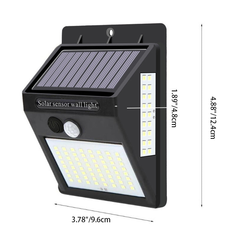 Moderne Einfachheit Solar Wasserdichte Motion Sensor ABS Rechteckige LED Wand Leuchte Lampe Für Outdoor Terrasse 