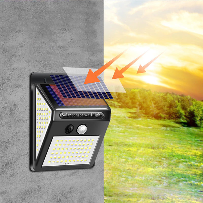 Moderne Einfachheit Solar Wasserdichte Motion Sensor ABS Rechteckige LED Wand Leuchte Lampe Für Outdoor Terrasse 