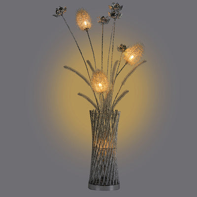 Moderne Art Deco Aluminium Draht Weben Vase LED Stehen Stehlampe Für Wohnzimmer 