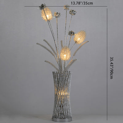 Moderne Art Deco Aluminium Draht Weben Vase LED Stehen Stehlampe Für Wohnzimmer 