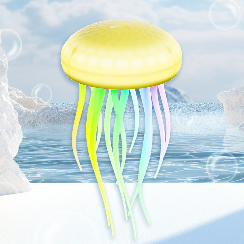 Contemporary Creative Silica PVC Rechargeable Swimming Jellyfish Hanging LED Wall Sconce Lamp Night Light For Bedside