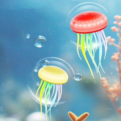 Contemporary Creative Silica PVC Rechargeable Swimming Jellyfish Hanging LED Wall Sconce Lamp Night Light For Bedside