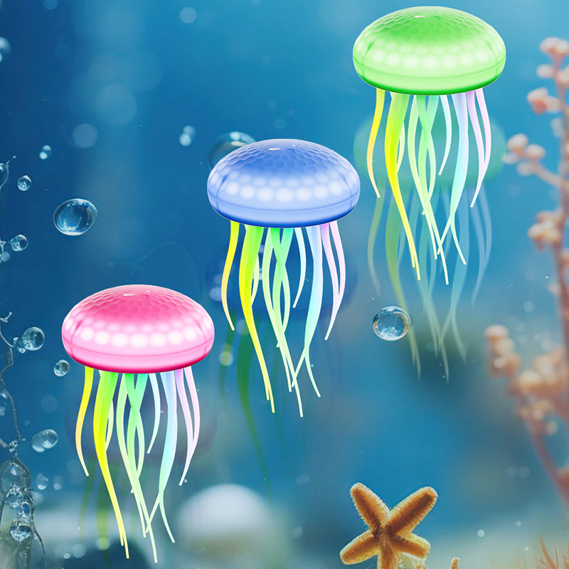 Contemporary Creative Silica PVC Rechargeable Swimming Jellyfish Hanging LED Wall Sconce Lamp Night Light For Bedside