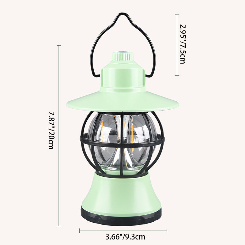 Contemporary Retro Waterproof Rechargeable/Battery ABS PS PP Steel Lantern Hanging LED Table Lamp Outdoor Light For Garden