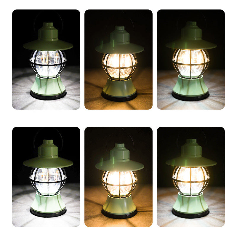 Contemporary Retro Waterproof Rechargeable/Battery ABS PS PP Steel Lantern Hanging LED Table Lamp Outdoor Light For Garden