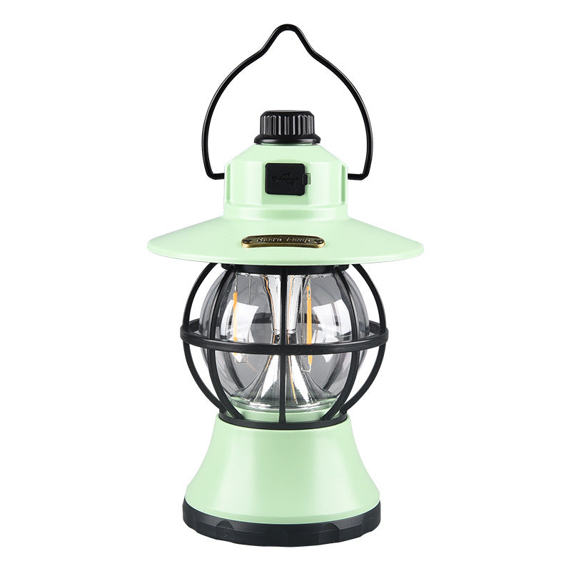 Contemporary Retro Waterproof Rechargeable/Battery ABS PS PP Steel Lantern Hanging LED Table Lamp Outdoor Light For Garden