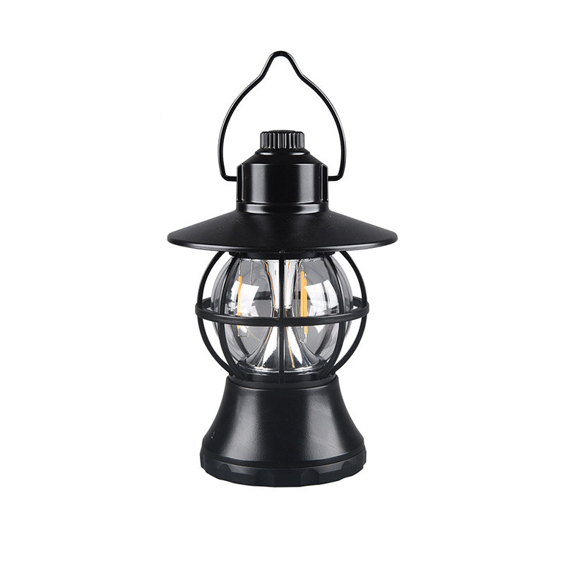 Contemporary Retro Waterproof Rechargeable/Battery ABS PS PP Steel Lantern Hanging LED Table Lamp Outdoor Light For Garden