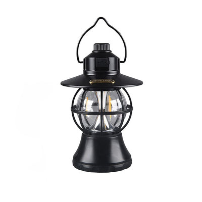 Contemporary Retro Waterproof Rechargeable/Battery ABS PS PP Steel Lantern Hanging LED Table Lamp Outdoor Light For Garden