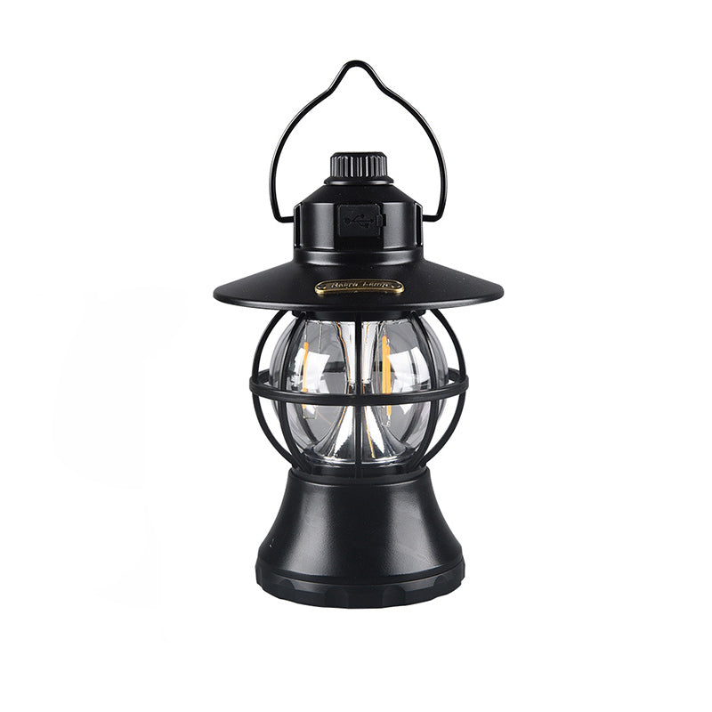 Contemporary Retro Waterproof Rechargeable/Battery ABS PS PP Steel Lantern Hanging LED Table Lamp Outdoor Light For Garden