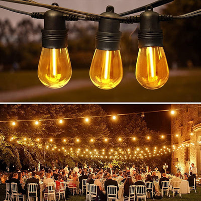 Modern Art Deco Solar Waterproof Copper PVC 15-Bulb LED String Light Outdoor Light For Garden